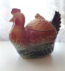 Rare JAPAN Vtg Antique 20-30's Chicken Hen Cookie Jar 8" h ...