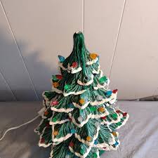 15.5" Musical Light up Ceramic Christmas Tree, Flocked Tree, Christmas Decor, Read Description - Etsy