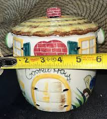 Vintage Japan Cookie Jar, Round Ceramic House, Biscuit Canister. | eBay