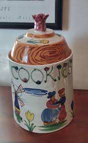 Vintage Italian Pottery Floral Cookie Jar Canister Hand Painted Chipped | eBay