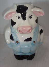 Savoy Ceramic Cow Cookie Jar, Approx. 10"H Dressed Like A ...