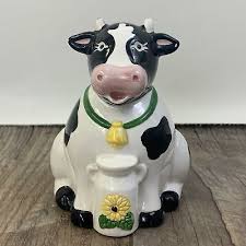 Black and White Ceramic Cow Coin Bank | eBay