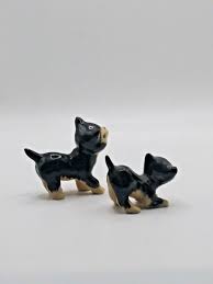 Lot of 2 Vintage Cat Figurines Black and White Beige Ceramic | eBay