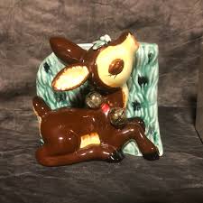 Vintage Napco Ceramic Pair of Christmas Reindeer Bookend ...