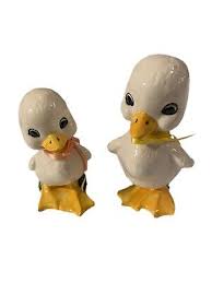 Vintage White Ceramic Duck Buddies Figurines Whimsical Set of 2 No damage | eBay