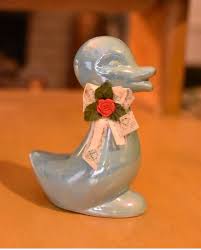 Blue Duck Wearing a Bow Figurine - Etsy Australia