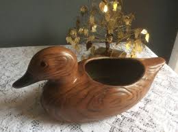 Vintage 1960s Ceramic Wood Look Duck Planter - Etsy