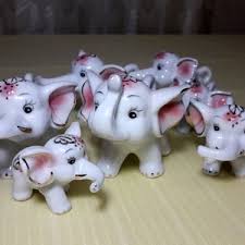 Vintage 8" Multi-color Porcelain Elephant - Amazing! - Etsy