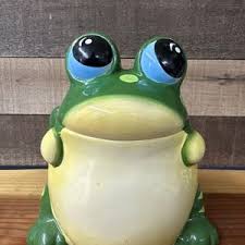Vintage Frog Cookie Jar Ceramic Novelty Kitchenware -paint Wear - Etsy