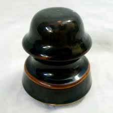 Antique Ceramic Electrical Insulators Dark Grey Porcelain ...