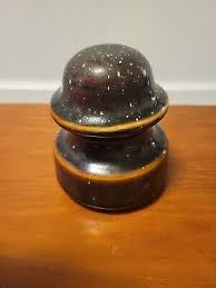 Lot of 4 Vintage Ceramic Porcelain Insulators, Dark Brown ...