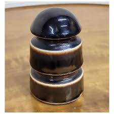 Antique Brown Ceramic Mushroom Cap Glazed Insulator. For ...