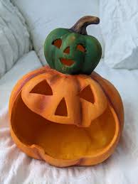 Handpainted Ceramic Pumpkin Pals and Tea Light Jack O'lanterns - Etsy Canada