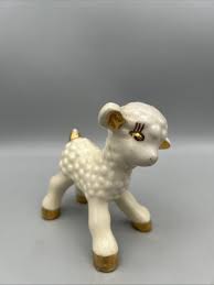 Vintage MCM Porcelain Lamb w/ Gold Accents Lenox-like Handmade 3.5” | eBay