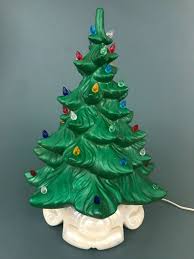 1965 Atlantic Mold Lighted Ceramic Christmas Tree 2 Parts Artist Signed 16'' | eBay UK