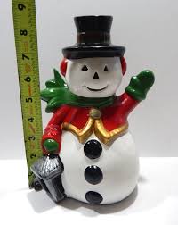 8.5" Vintage Hand Painted Ceramic Snowman | eBay