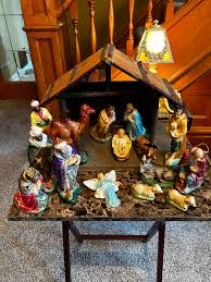 Large Vintage Hand Painted Chalk Nativity Set ~ 1950s ~ Very Complete ~ Just Like Grandmother's - Etsy