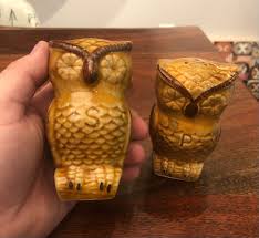 Set of 2 Vintage 1970's Owl Ceramic Salt & Pepper Shakers ...