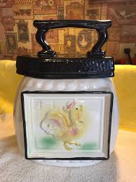 Vintage 1950s American Bisque Rooster w Iron Sturdy Ceramic Cookie jar FR/SHP | eBay