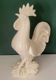 Italian White Ceramic Rooster Statue | eBay