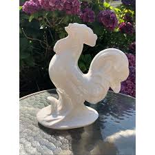 Vintage Ceramic Rooster Statue Country Home Deco White Glossy Ceramic Centerpiece California Pottery Made in USA - Etsy