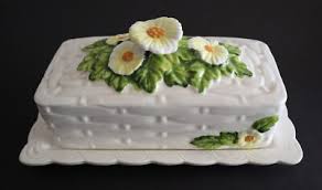 Vintage Lefton Covered Ceramic Butter Dish 4466 Yellow ...