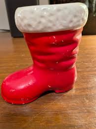 Vintage 4.5” Ceramic Christmas Santas Boot Decoration - Etsy