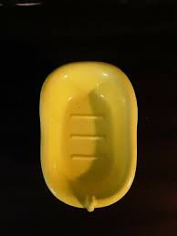 Vtg Claw Foot Tub Soap Dish Holder Bright Yellow Porcelain ...