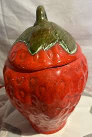 Cookie Ceramic StrawberryVintage Jar Canister Beautiful ...