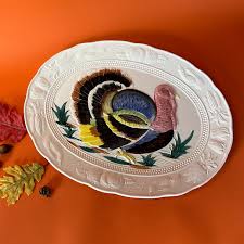 Vintage Oversized Oval Ceramic Turkey Platter – Madcap Cottage
