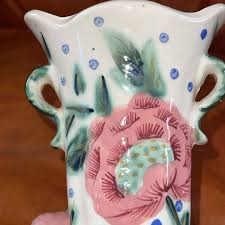 Vintage Vase Crackle With Multicolor Floral Design Porcelain Made In Japan. | eBay