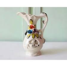 Italian Lefton | Accents | Vintage Hand Painted Floral Italian Lefton Pottery Pitcher Vase Spring | Poshmark