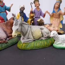 Vintage Christmas Nativity Figure Lot Holy Family Sheep ...