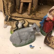 Vintage Kmart 8 Pc. Hand Painted Nativity Set With Stable 10 ...