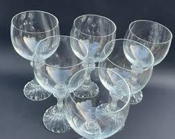 Vintage Mikasa Crystal Wine Glasses - the Ritz Pattern, Set ...