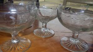 Vintage Etched Champagne Glasses Dessert Ice Cream Sherbets ...