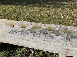 Vintage Amber Clear Stem Wine - Champagne Glasses 4-3/8” Sold Per Piece | eBay