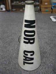 Vintage Antique Cheerleader Megaphone NOR CAL Cheer Bull Horn fiberglass 26" | eBay