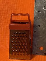 Mini BOX GRATER Cheese Nutmeg Zester Grater Steel Handy 4 Sided Red Handle | eBay