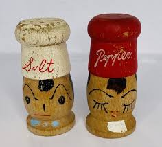 Vintage Chef Salt and Pepper Shakers 50s-60s Wooden Mini 2.5 ...