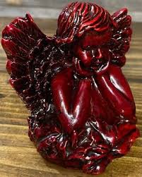Vintage, Angel, Deep Red, Resin, Heaven, Wings, Statue, Sculpture, Figurine, | eBay