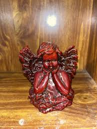 Unique Work of Art - Deep Red Angel Figurine | eBay