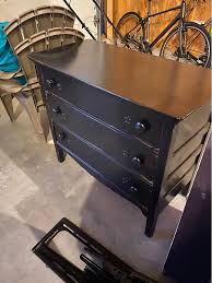 Vintage Black 3-Drawer Dresser