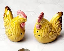 Pair of Vintage Yellow Chicken Salt and Pepper Shakers - Etsy