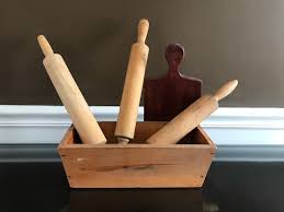 Vintage Antique 15 inch Solid Wooden Rolling Pin Utensil ...