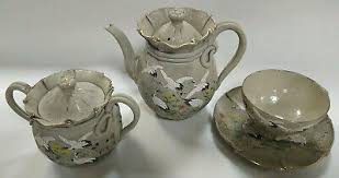 Antique Meiji Period Signed Japanese Banko Crane Design ...