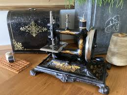 Cast Iron Children's Sewing Machine With Original Cover Made ...
