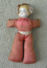Vintage China Head Cloth Body Character Girl Doll 8 1/2 ...