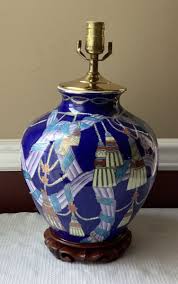 Vintage Chinese Porcelain Vase Lamp, Hand Painted, Tassels ...