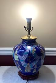 Vintage Chinese Porcelain Vase Lamp, Hand Painted, Tassels ...
